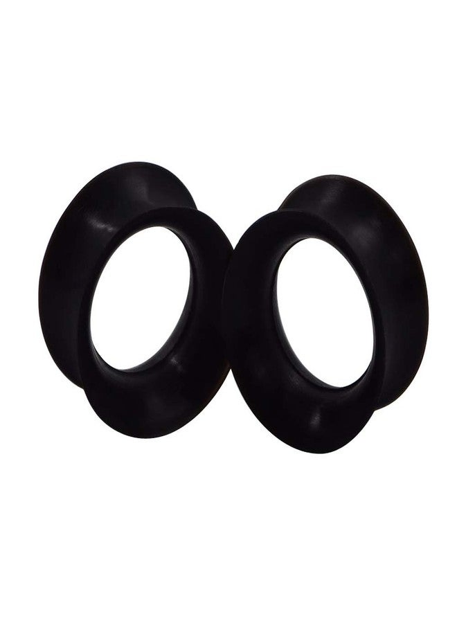 Stuppendux 1 Pair Black Soft Silicone Flexible Ear Skin Tunnels Plugs Expanders Gauges Hollow Body Piercing 9/16" 14mm - Image 4